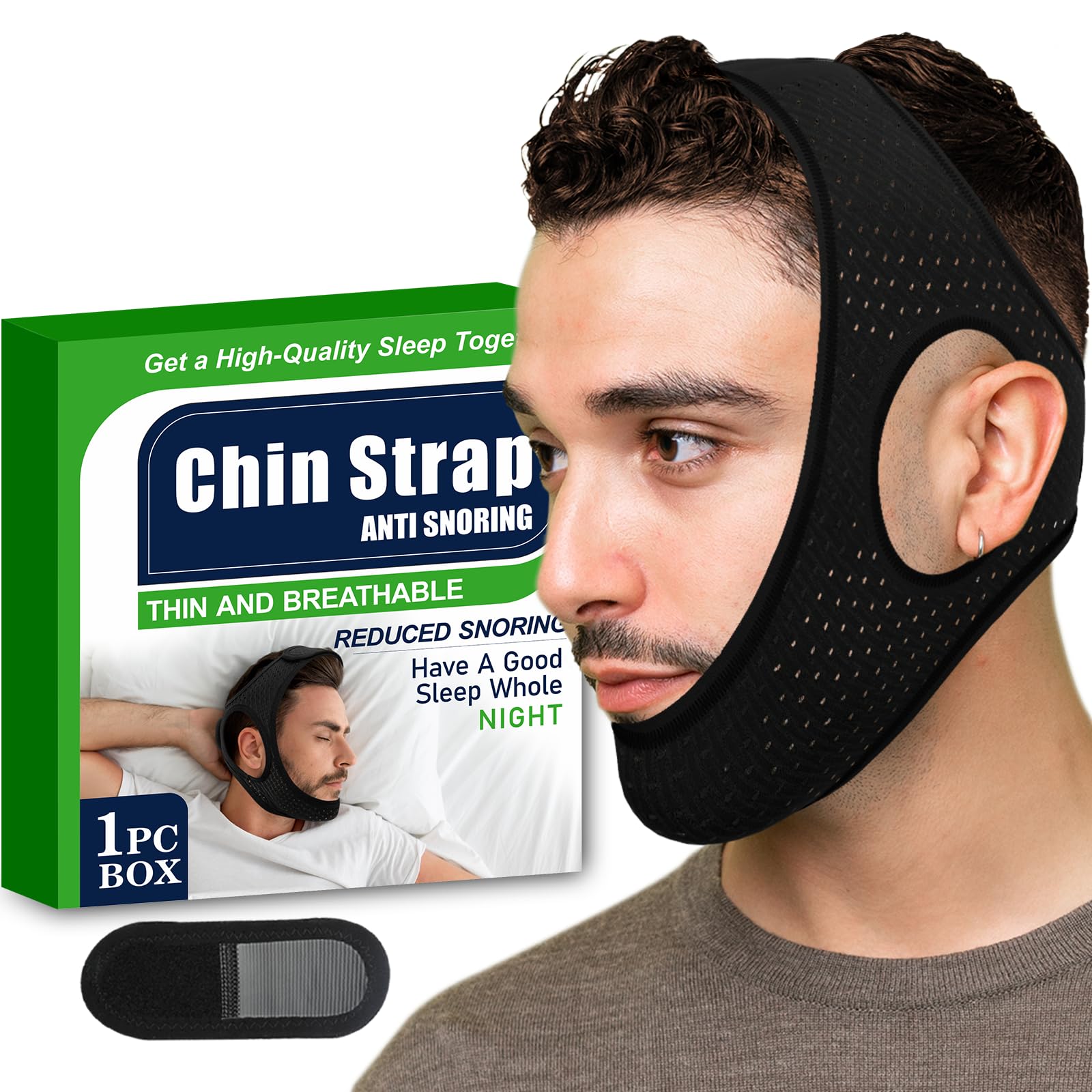 Anti Snoring Chin Strap for Sleeping, Comfortable Sleep Apnea Devices Comes with Extension Strap, Ai