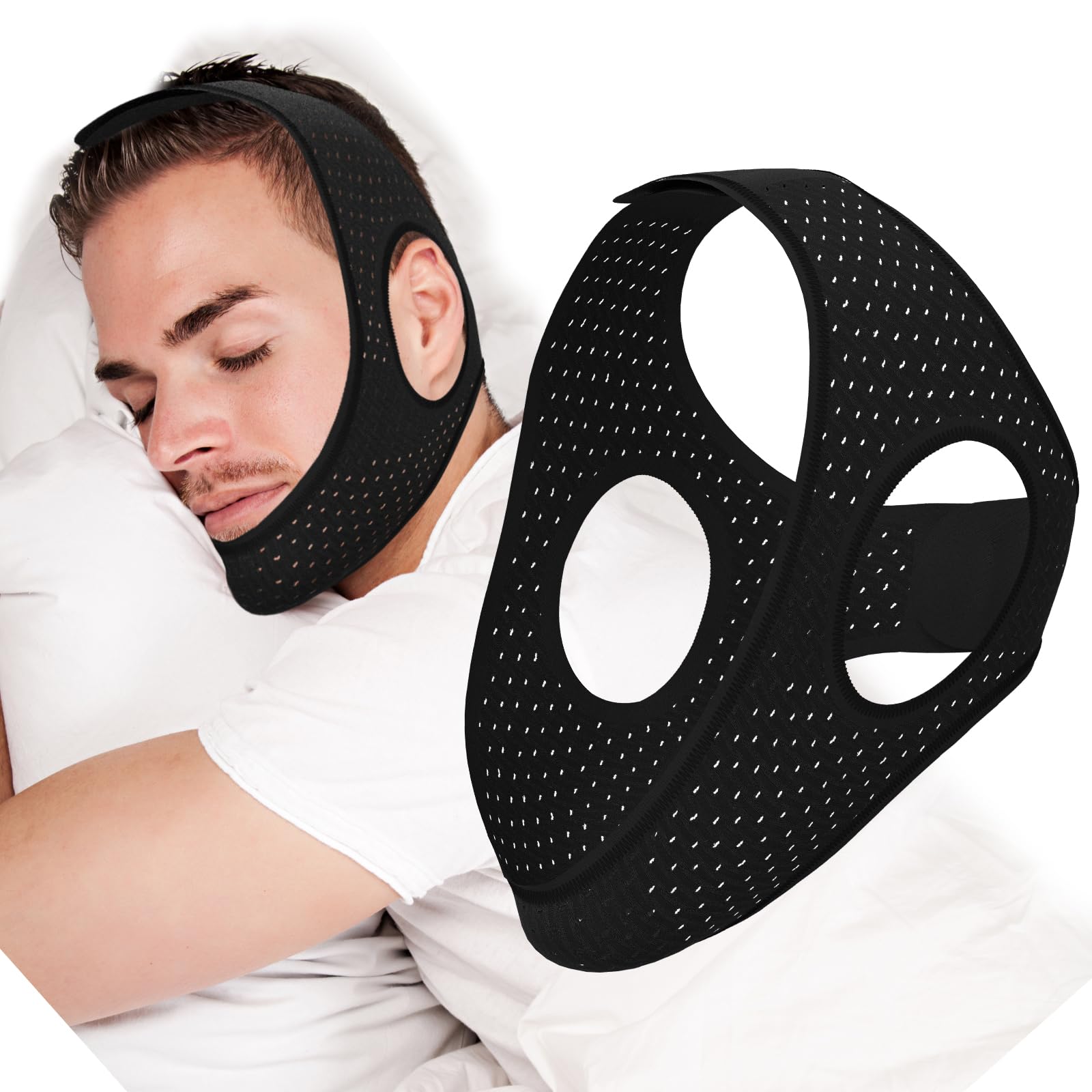 Anti Snoring Devices, Chin Strap for Sleeping, Comfortable Anti Snoring Chin Strap, Adjustable Breat